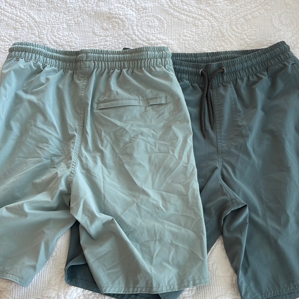 2 Pairs of Free Fly swim/workout transitional shorts Size M